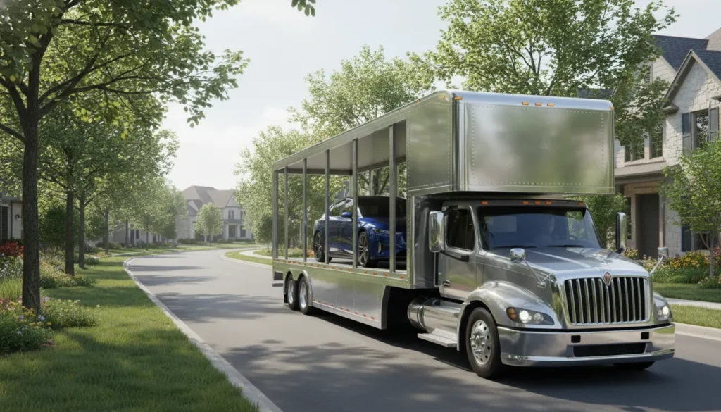 Car carrier truck for eBay Motors car shipping