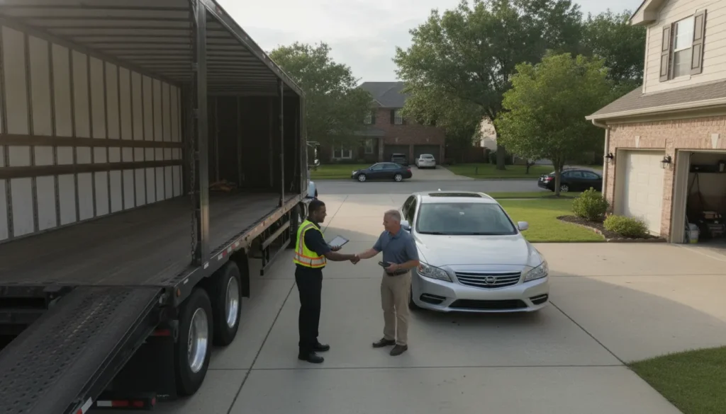 Carrier pickup for a private seller car shipment